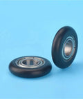 100 Piece Circular Arc Plastic Coated Bearings 688ZZ showing two black bearings on blue background for doors, windows, and drawers.