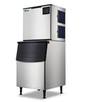 Pro Grade Commercial Ice Maker Crankin Out 1000 Pounds Of Full Dice Cubes Daily, Paired With A 375 Lb Storage Bin, Stainless Steel Build, Ultra Quiet Air Cooled Unit Runnin Smooth For Busy Bars And Restaurants in a sleek design.