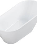 Heavy Duty Acrylic Bathtub Drain Kit With Overflow Featuring Corrosion Resistant Piping And Leakproof Design Built Tough For No Fuss Bathroom Upgrades And Smooth Reliable Everyday Performance showing a sleek white acrylic bathtub.
