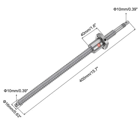 Linear Motion Ball Screw SFU1605 16mm Diameter 5mm Pitch 400mm Length Anti Backlash Kit with metal nut for CNC machines