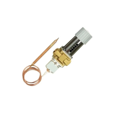 Built Tough One Half Inch Thermostatic Water Valve For Hvac Knockout Temperature Control Plug And Play Coolant Regulator No Sweat with copper sensor.