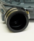 Heavy Duty Draft Inducer Motor Replacement For Gas Furnace 115 Volt 1.16 Amp 3 Prong Plug close-up of exhaust port with black rubber and metal fittings.