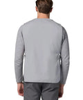 Back view of Heavy Duty Cobbler Apron Set Of Six With Deep Front Pockets And Adjustable Waist For Nurses Crafters And Mechanics Works Like A Champ Built Tough For The Daily Grind In Sharp Silver Gray.