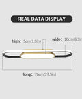 Modern LED Flush Mount Ceiling Light With Remote, Dimmable 40W Panel, 2.3ft Acrylic Fixture with dimensions shown