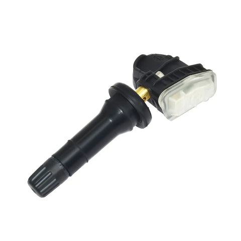 Straight Plug And Play Tpms Tire Pressure Monitoring Sensor 13506028 13598773 for Buick Cadillac and Chevy. Black plastic design.