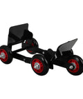 Amosfun Motorcycle Tire Dolly Tool With Five Smooth Wheels Heavy Duty Vehicle Mover with red and black wheels for easy transport.