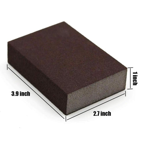 Six Pack Sanding Sponges Set With Coarse To Fine Grits 60 80 100 120 180 220 Grit Assortment, brown sponge 3.9x2.7x1 inches