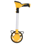 Fafeicy Digital Display Measuring Wheel with Backlit Screen in yellow and black, showing handle and measuring wheel.