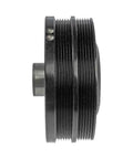 Side view of Harmonic Balancer For Oldsmobile 98 88 1995 Old School Black Serpentine Belt Drive Repair Part With Keyway And 92.5 Millimeter Depth Ready For Replacement OEM 12563268 24504739 showing grooves and keyway.
