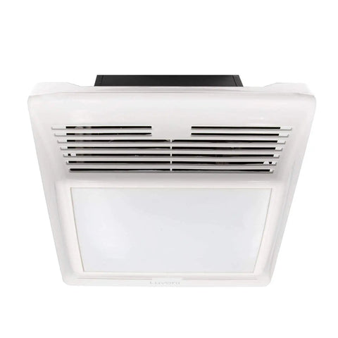 Super Quiet 90 CFM Bathroom Exhaust Fan With Built In LED Light, Ceiling Mounted Vent With White Grill, 1 Sone Noise Level