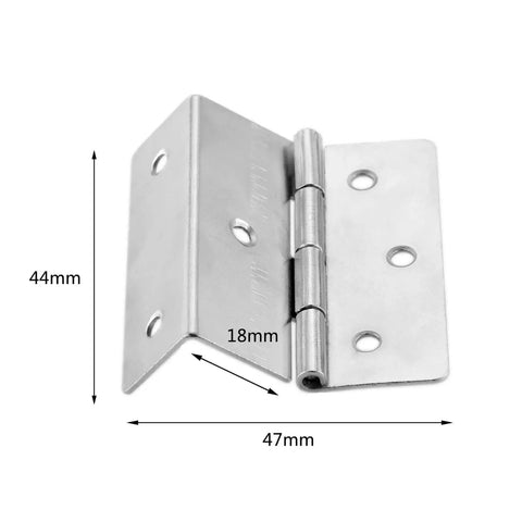 Close-up of Rotating Concealed Hinges For Furniture Cabinet Drawers 44mm Three Page Folded Hinge, showing dimensions and details.