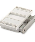 Magnetic Touch Latch Double Cabinet Catch No Handle Soft Close Drawer Stopper with square to open surface, white color