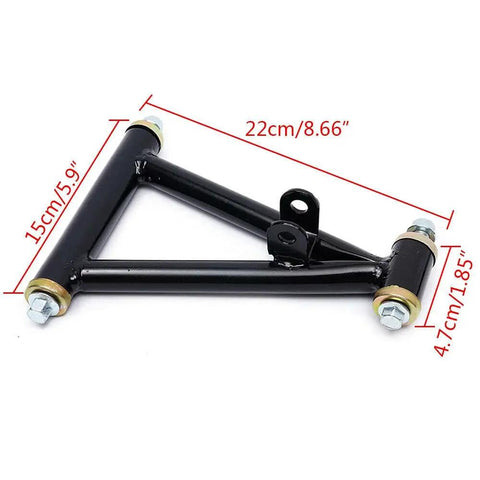 Front view of Front Suspension Swingarm Assembly For DIY Parts Buggy Electric ATV Go Kart Bike US Stock Heavy Duty Front End Kit.