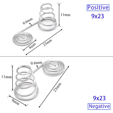 AAA And AA Battery Positive Negative Conversion Springs Set Nickel Plated Conical Coil Contacts 10 Pieces 9x23mm