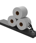 Floating Toilet Paper Shelf Organizer For Bathroom Wall Mount Tilted Holder For Tissue Rolls Wipes Towels And More Dope Modern Decor That Elevates Your Space And Keeps Essentials Handy Sisyphus Black with rolls.