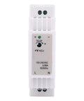 Heavy Duty Din Rail Power Supply 24 Volt 0.63 Amp 15 Watt Ac Dc Switching Module With Pwm Tech For Cabinets And Machinery, front view.