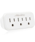 Triple Outlet Wall Plug Adapter 3 Way Power Splitter Indoor Grounded Outlet Extender Turns 1 Outlet Into 3 White