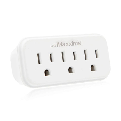 Triple Outlet Wall Plug Adapter 3 Way Power Splitter Indoor Grounded Outlet Extender Turns 1 Outlet Into 3 White
