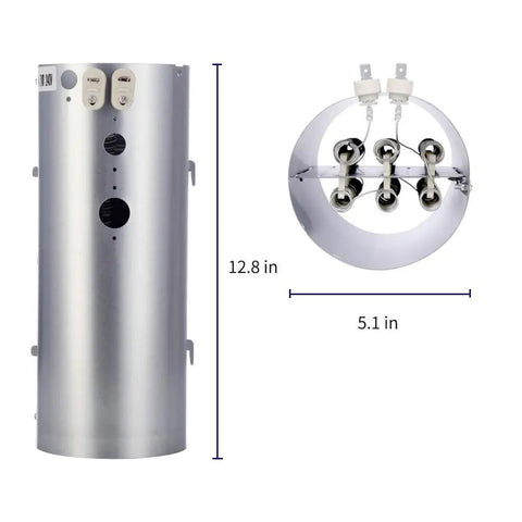 Dryer Heating Element Kit With Thermostat And Thermal Limiter Replacement Parts For Frigidaire And Electrolux Dryers, dimensions shown.