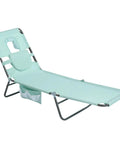 Reclining Beach Lounge Chair With Flat Lay Sunbathing Position, Folding Camping Cot With Backpack Straps, Portable Outdoor Chair