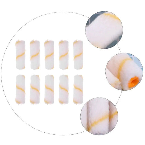48 Piece Paint Roller Cover Set Big Time Coverage Easy Clean Up Haul Hassle Free Touch Up Painting Supplies For Pipes Walls And Ceilings Lightweight Durable Home Gear, assorted roller covers in white and yellow.