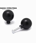 5 Pack Black Zinc Alloy Cabinet Knobs Round Ball Drawer Pulls And Handles With Screws 0.94 Inch Diameter Easy To Install