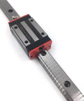 Beefy 500mm Long 25mm Linear Rail Guide Kit With HGR25 Rail And Two HGH25CAZAC Square Rail Blocks Preload Precision Heavy Load Support Ultra Smooth Glide For Precise Motion In CNC Automation And Bench Projects.