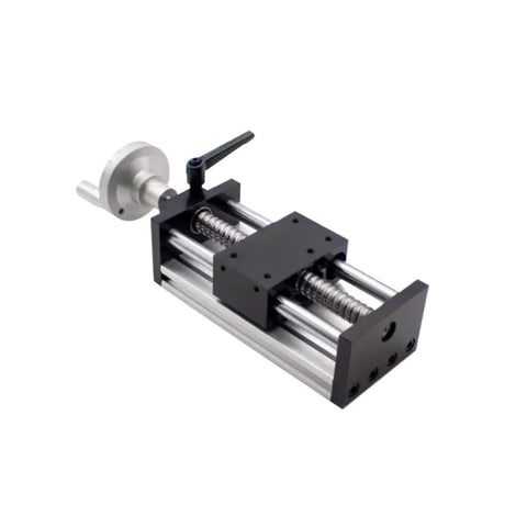 Pro Grade Ball Screw Linear Guide Module With Handwheel Ultra Smooth Motion 100mm Stroke Precision Scale Heavy Duty Linear Guideway For Industrial Machining And Production, silver aluminum