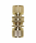 Hose Connector Adapter Kit With Copper Quick Connects For Three Quarter Inch Internal And External Threads Garden Irrigation And Car Wash Pipe Fittings 10 Pack, brass connector close-up