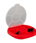 Bucket Seat Small Parts Organizer For 5 Gallon Buckets With Locking Lid, 6 Compartments, open red plastic construction