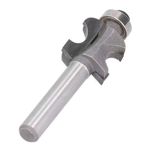 Solid Stile Router Bits With 6mm Cut And 1 4 Shank Woodworking Cutter Tool, close-up view of solid steel bit for cabinet trimming.