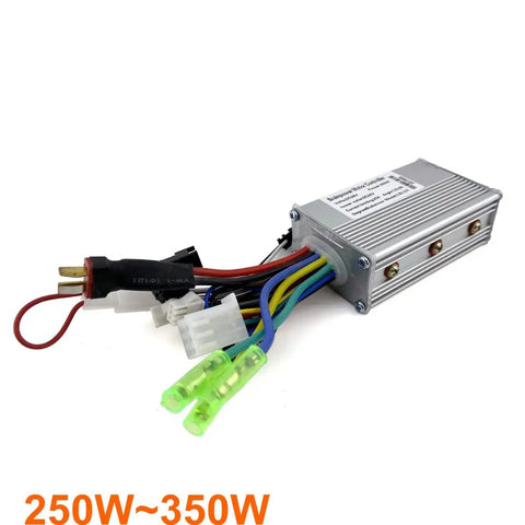 Straight Fire Power Upgrade 350W Brushless Motor Controller With Hall Sensor 24V 36V 48V Compatible, showing wiring and connectors.