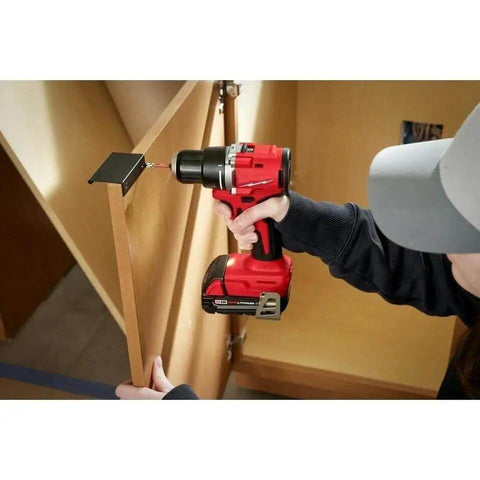 Heavy Duty Brushless Cordless Drill Driver Bare Tool Delivering Beast Mode Torque And Compact 18 Volt Build in use, screwing into wood.