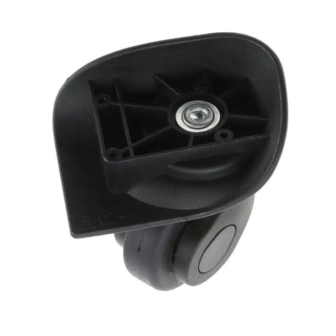 Kick Squeaky Wheels To The Curb With These Silent Swivel Suitcase Wheels. A20 caster wheel with black plastic and metal components.