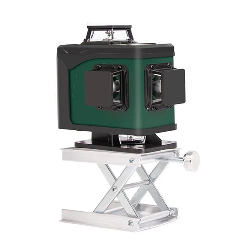 Top Notch Aluminum Alloy Leveling Machine For Industrial Lifting Stand With Easy Setup And Solid Build For Heavy Duty Material Handling And Height Adjustment Tasks, silver and green lifting machine.
