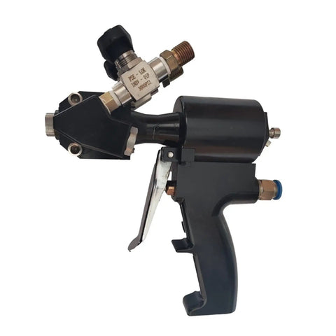 Professional PU Foam Spray Upgrade Gun With Air Purge Valve, black pneumatic trigger system for smooth polyurea application.
