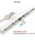 Full Replacement Patio Sliding Door Handle Set With Mortise Lock And Key Cylinder, White Finish, Fits Door Thickness From 1 1/2 To 1 3/4 Inches, 3 15/16 Inch Screw Hole Spacing, Easy Install.