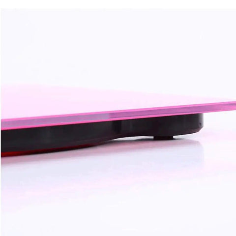 Slim Smart Body Fat Scale With Smartphone App For Nail Your Fitness Goals Elegant Black Bathroom Weight Monitor viewed from the side.