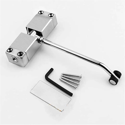 Automatic Door Closer Mounted Spring Closing Device For Home And Office Stainless Steel Non Handed Design with installation tools