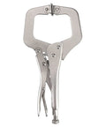 6 Inch C Clamp Locking Pliers With Swivel Pads For Woodworking And Welding, Heavy Duty Adjustable Jaw Clamp Tool For Metalworking And Repair, Nickel Plated Grip For Secure Non Slip Holding, silver locking clamp