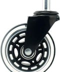 3 Inches 75mm Castor Wheels for Office Chair M11 Stem Casters showing a black and transparent caster with metal stem.