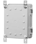 Rugged Heavy Duty ABS Electronics Enclosure Box 7.9 by 11.8 by 6.3 Inches Weatherproof IP67 Hinged Clear Cover With Mounting Plate and Wall Brackets