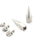Close-up of Brass Zerk Grease Nipple Fittings Kit, 32 Piece Assortment For Hot Air Guns And Mechanical Lubrication, showing various nozzles.
