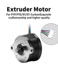 2 Phase 1.8 Degree Round Stepper Motor for 3D Printer Extruders, 36 Tooth Helical Gear, Lab X1 X1C P1P P1S, Stainless Steel Body