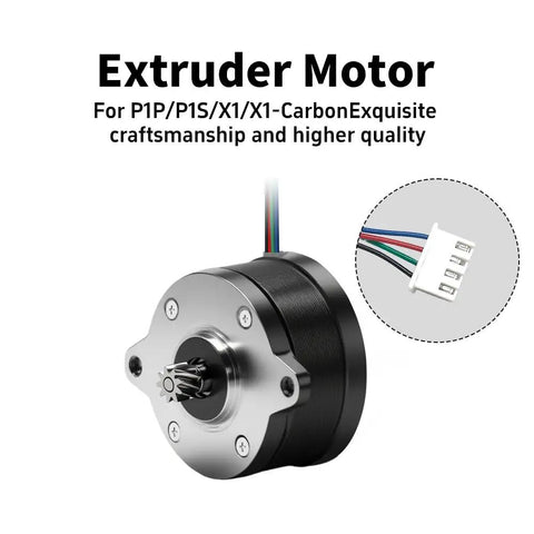 2 Phase 1.8 Degree Round Stepper Motor for 3D Printer Extruders, 36 Tooth Helical Gear, Lab X1 X1C P1P P1S, Stainless Steel Body