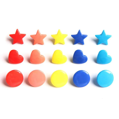 360 Sets Size 20 T5 Round Star Heart Plastic Resin Snaps Poppers Closures For No Sew Crafts And Cloth Projects With Durable Storage Container