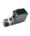 Used Pro Grade Motorized Rotary Positioning Stage With 42 Stepper Motor Turntable, 360 Degree R Axis Rotation, side view
