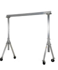 Pro Grade Lightweight Aluminum Gantry Crane, 2 Ton 4400 Lbs Capacity, No Sweat Height Adjustment, Portable Rolling Hoist on wheels.