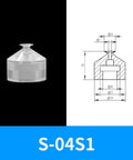 Bulk Pack Of 10 S-30S1 Series Rubber Vacuum Suction Cups For Industrial Pneumatic Manipulator Systems, S-04S1 suction cup design and dimensions.
