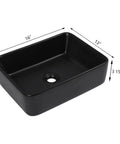 Black ceramic vessel sink 16x13 inches, similar style to Egg Shape Above Counter Vessel Sink In White Ceramic Porcelain 16 By 13 Inch Oval Vanity Lavatory Basin For Modern Bathrooms With Slick Easy To Clean Finish Not Included Faucet And Drain
